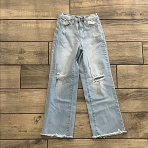 YMI Light Blue Distressed Flare Jeans